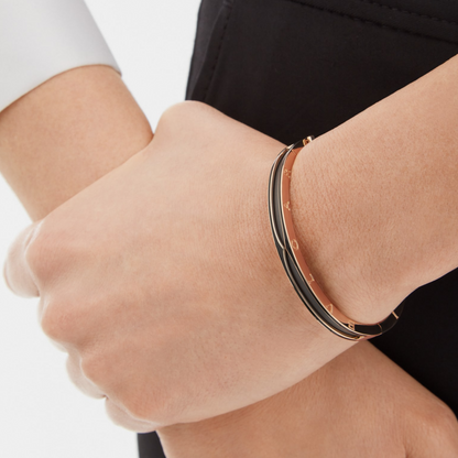 [Elitejewels]ZERO 1 ROSGOLD MIT MATTSCHWARZEM KERAMIKARMBAND