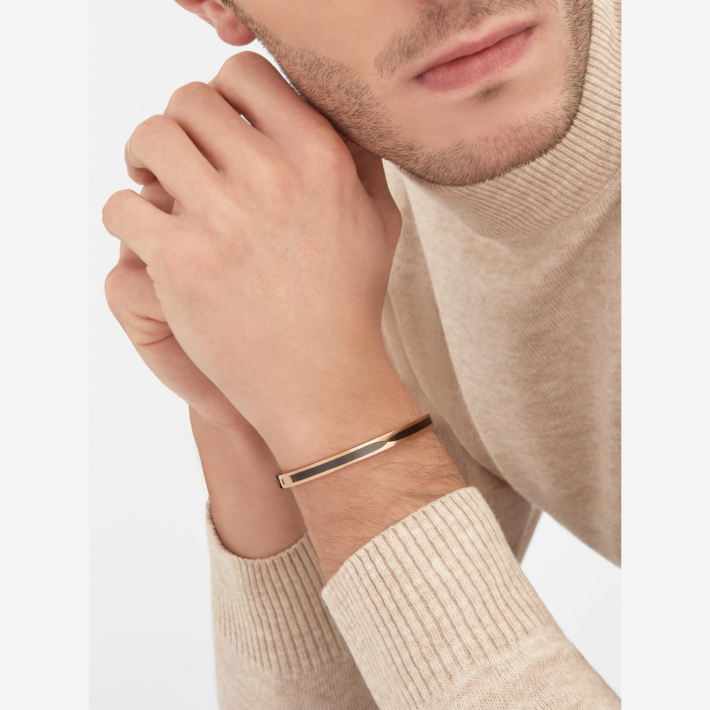 [OLIVIA]ZERO 1 PINK GOLD WITH BLACK CERAMIC BRACELET