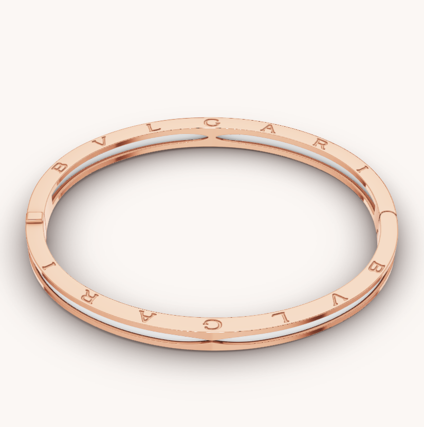 [Olivia Jewelry]ZERO 1 PINK GOLD WITH WHITE CERAMIC BRACELET