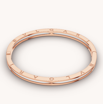 [Olivia Jewelry]ZERO 1 PINK GOLD WITH WHITE CERAMIC BRACELET