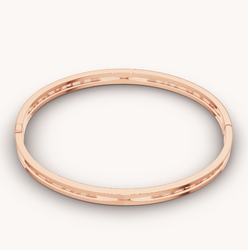 [Olivia Jewelry]ZERO 1 SPIRAL LOGO PINK GOLD BRACELET