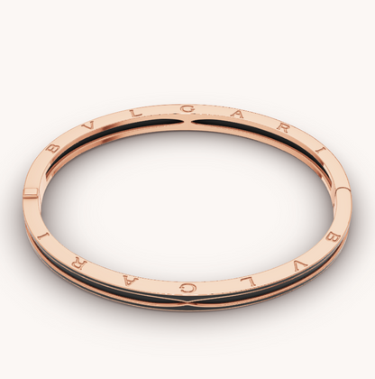 [Elitejewels]ZERO 1 ROSGOLD MIT MATTSCHWARZEM KERAMIKARMBAND