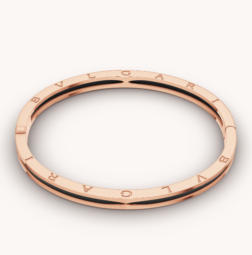 [OLIVIA]ZERO 1 PINK GOLD WITH BLACK CERAMIC BRACELET
