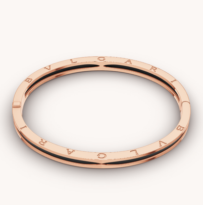 [OLIVIA]ZERO 1 PINK GOLD WITH BLACK CERAMIC BRACELET