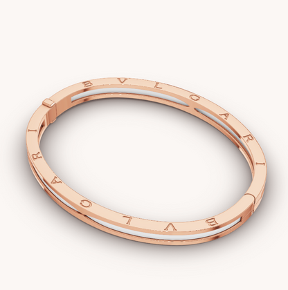 [Olivia Jewelry]ZERO 1 PINK GOLD WITH WHITE CERAMIC BRACELET