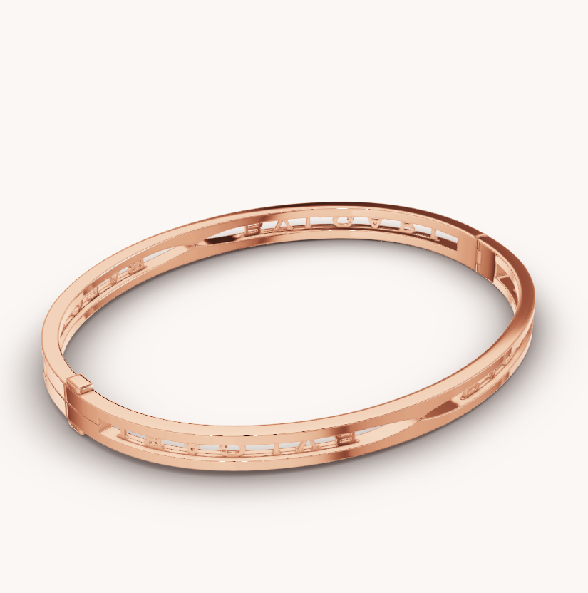 [OLIVIA]ZERO 1 SPIRAL LOGO PINK GOLD BRACELET