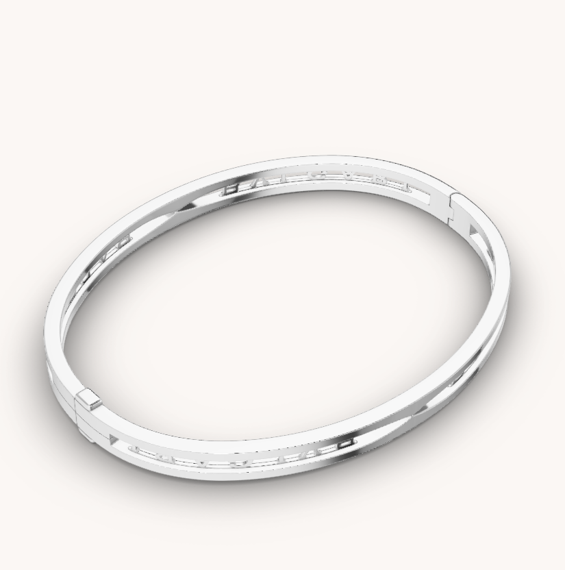 [AURORA]ZERO 1 SPIRAL LOGO SILVER BRACELET