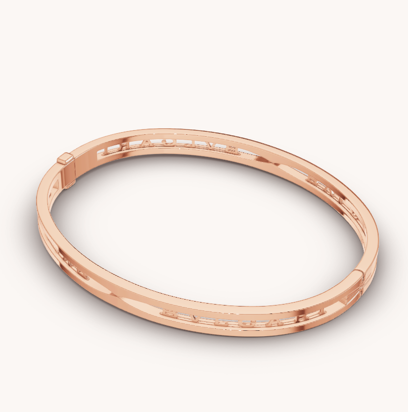 [Olivia Jewelry]ZERO 1 SPIRAL LOGO PINK GOLD BRACELET