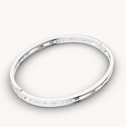 [OLIVIA]ZERO 1 SPIRAL LOGO SILVER BRACELET