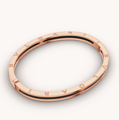 [OLIVIA]ZERO 1 PINK GOLD WITH BLACK CERAMIC BRACELET