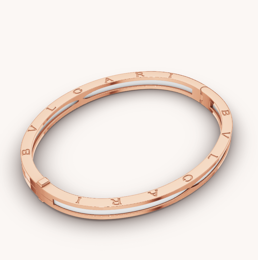[Olivia Jewelry]ZERO 1 PINK GOLD WITH WHITE CERAMIC BRACELET