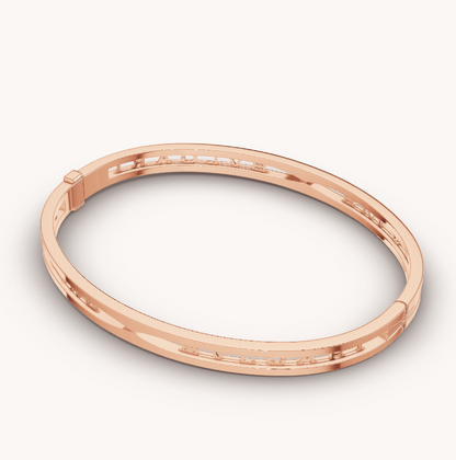 [OLIVIA]ZERO 1 SPIRAL LOGO PINK GOLD BRACELET