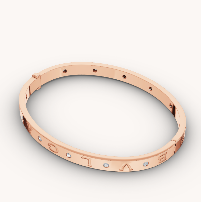 [OLIVIA]ZERO 1 PINK GOLD 12 DIAMONDS BRACELET
