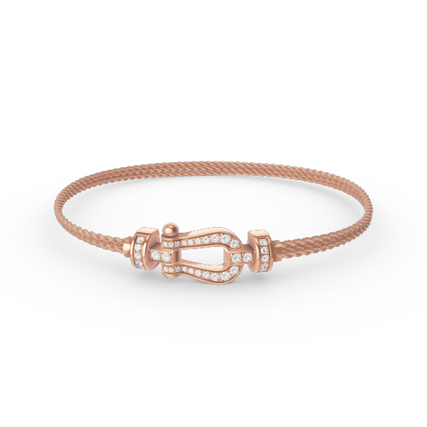 [Olivia Jewelry]FORCE SMALL HORSESHOE  DIAMOND CHAIN ROPE BRACELET