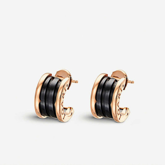 [OLIVIA]ZERO 1 PINK GOLD CERAMIC EARRINGS