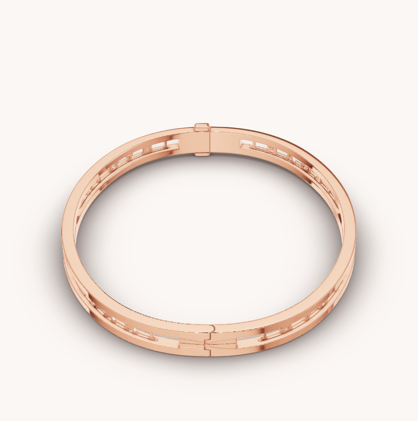 [OLIVIA]ZERO 1 SPIRAL LOGO PINK GOLD BRACELET
