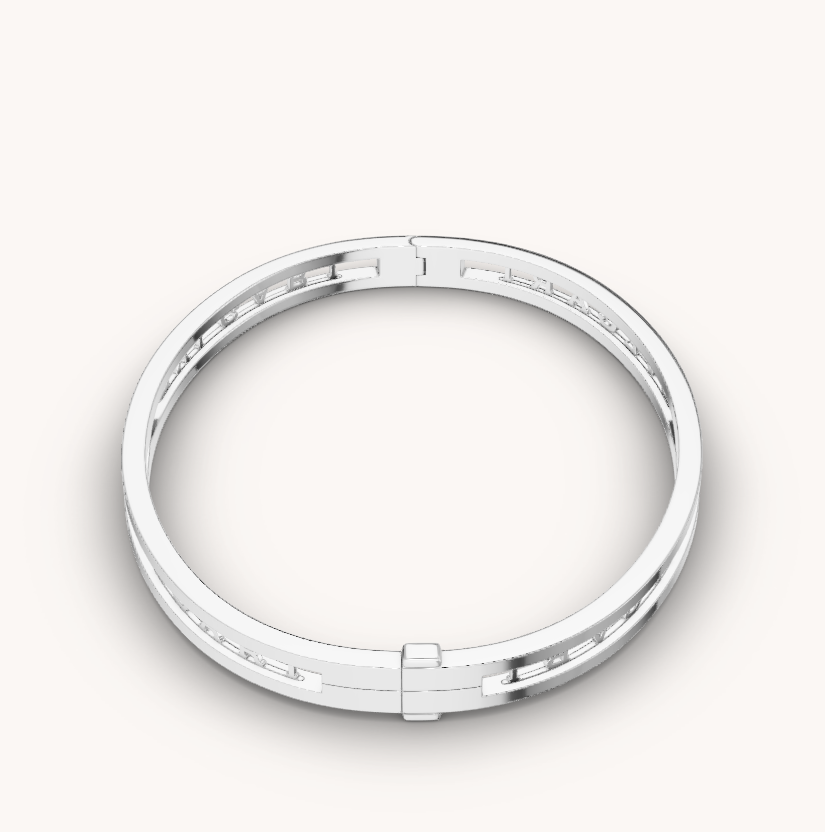 [OLIVIA]ZERO 1 SPIRAL LOGO SILVER BRACELET