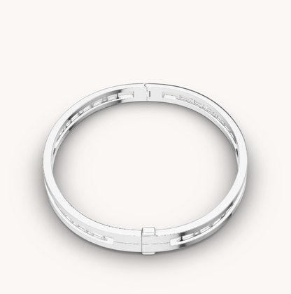 [OLIVIA]ZERO 1 SPIRAL LOGO SILVER BRACELET
