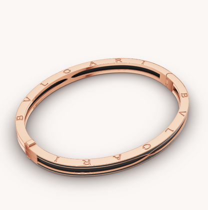 [Elitejewels]ZERO 1 ROSGOLD MIT MATTSCHWARZEM KERAMIKARMBAND