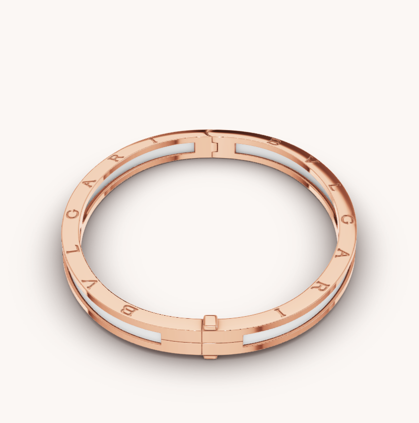[Olivia Jewelry]ZERO 1 PINK GOLD WITH WHITE CERAMIC BRACELET
