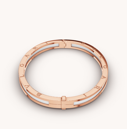 [Olivia Jewelry]ZERO 1 PINK GOLD WITH WHITE CERAMIC BRACELET