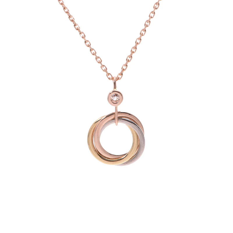 [Olivia Jewelry]TRINITY SILVER GOLD PINK GOLD NECKLACE