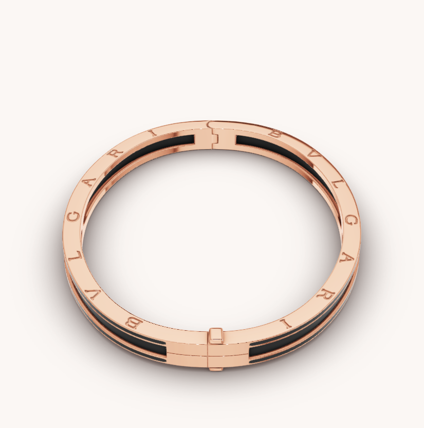 [Elitejewels]ZERO 1 ROSGOLD MIT MATTSCHWARZEM KERAMIKARMBAND