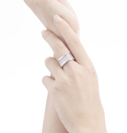 [OLIVIA]ZERO 1 WITH PAVED DIAMONDS ON THE SPIRAL RING