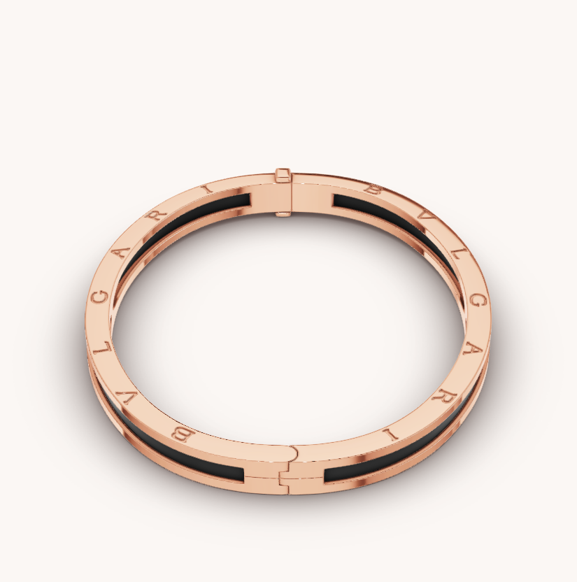 [OLIVIA]ZERO 1 PINK GOLD WITH BLACK CERAMIC BRACELET