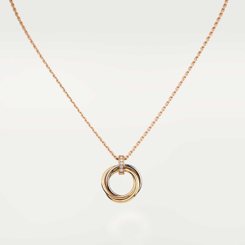 [Olivia Jewelry]TRINITY NECKLACE GOLD  DIAMONDS