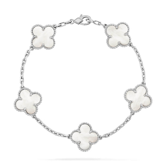 [Olivia JW]CLOVER SILVER MOP 5 MOTIF BRACELET