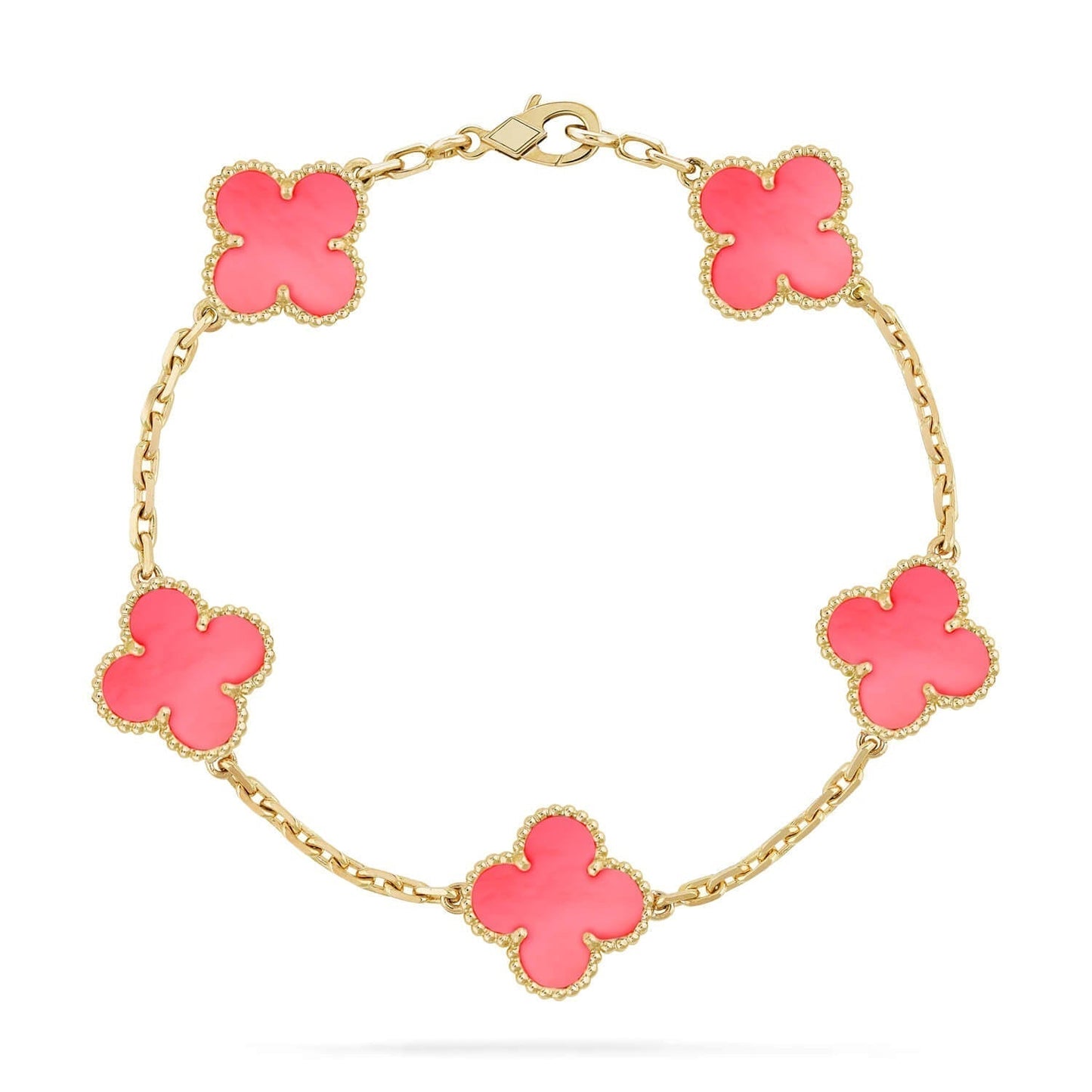 [Olivia JW]CLOVER 5 PINK MOP BRACELET