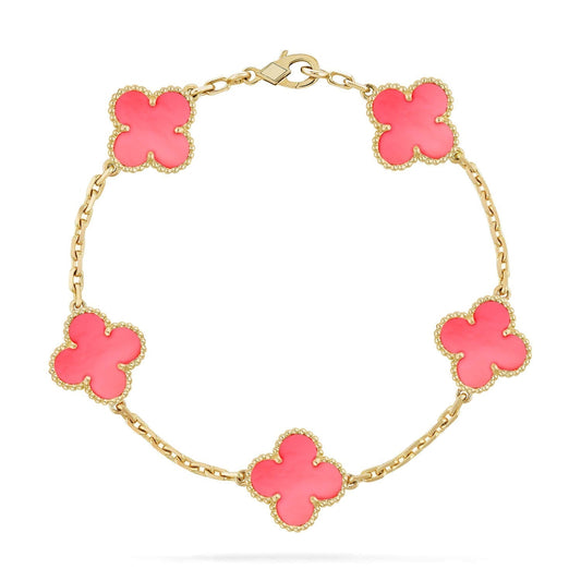 [Olivia JW]CLOVER 5 PINK MOP BRACELET