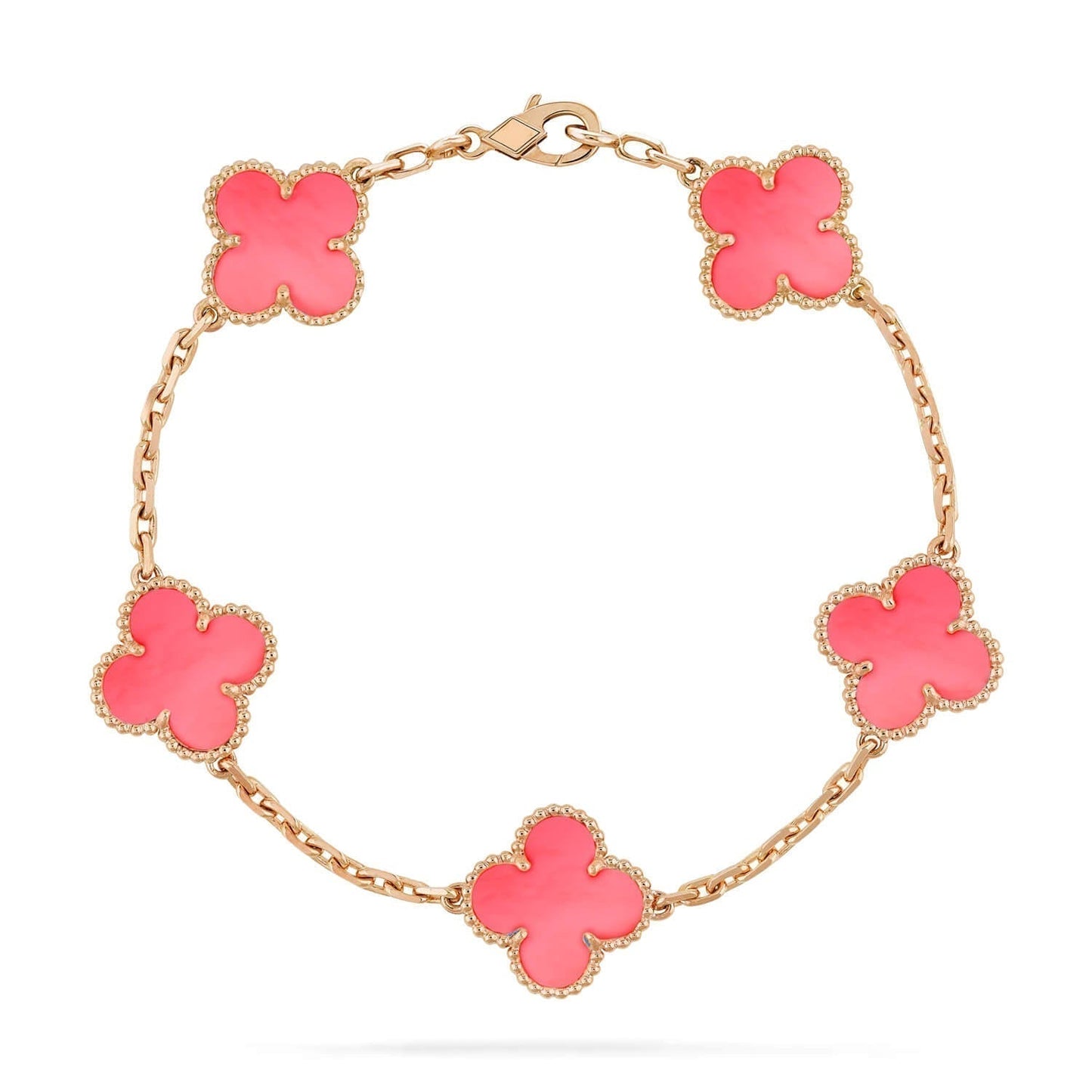 [Olivia JW]CLOVER 5 PINK MOP BRACELET