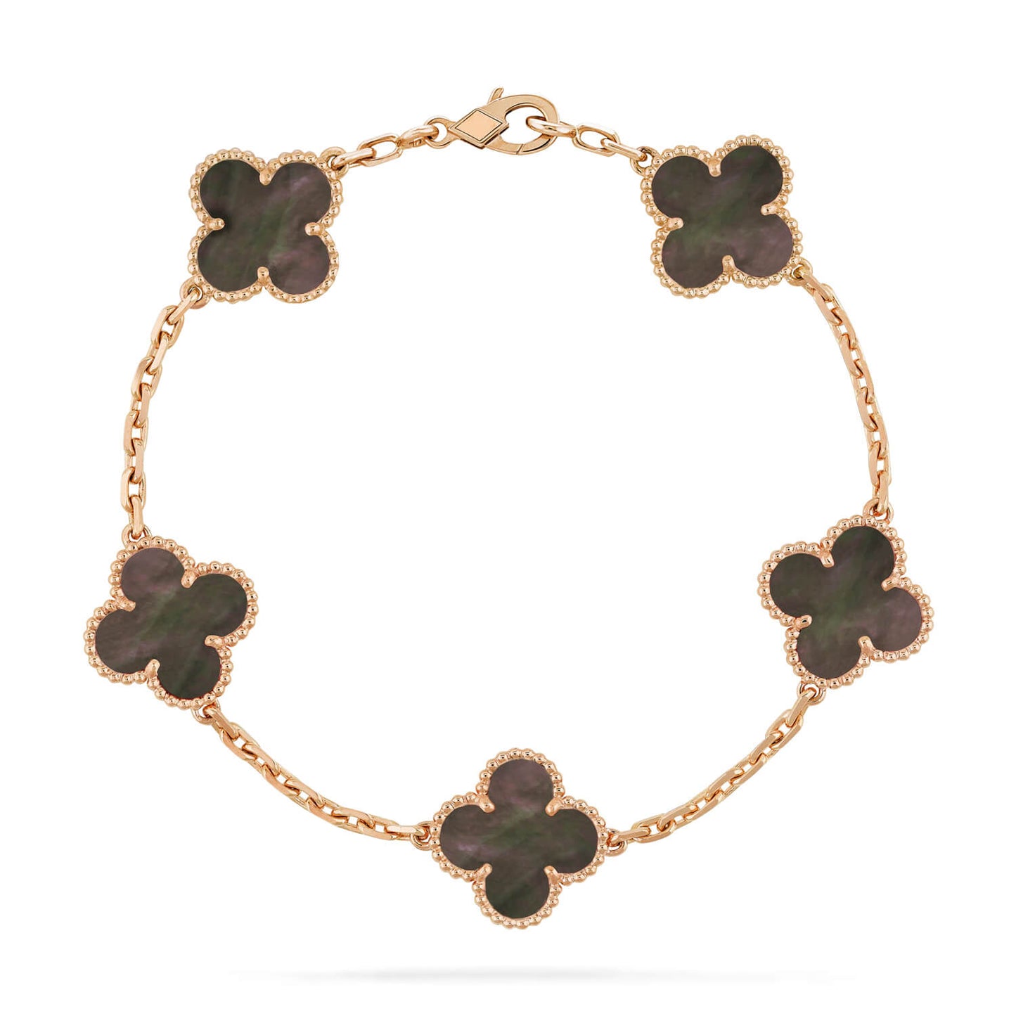 [Olivia JW]CLOVER 5 MOTIF GRAY MOP  BRACELET