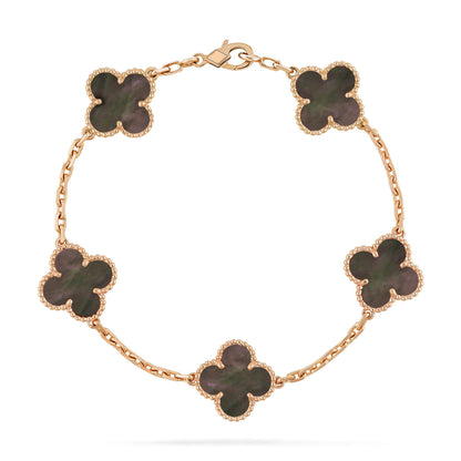 [Olivia JW]CLOVER 5 MOTIF GRAY MOP  BRACELET