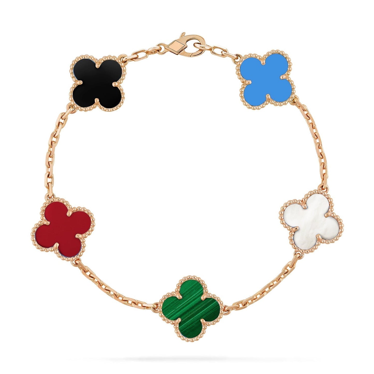 [Olivia JW]CLOVER 5 MOTIFS MULTICOLOR  BRACELET