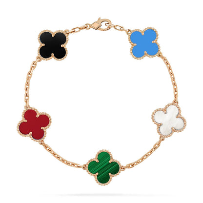 [Olivia JW]CLOVER 5 MOTIFS MULTICOLOR  BRACELET