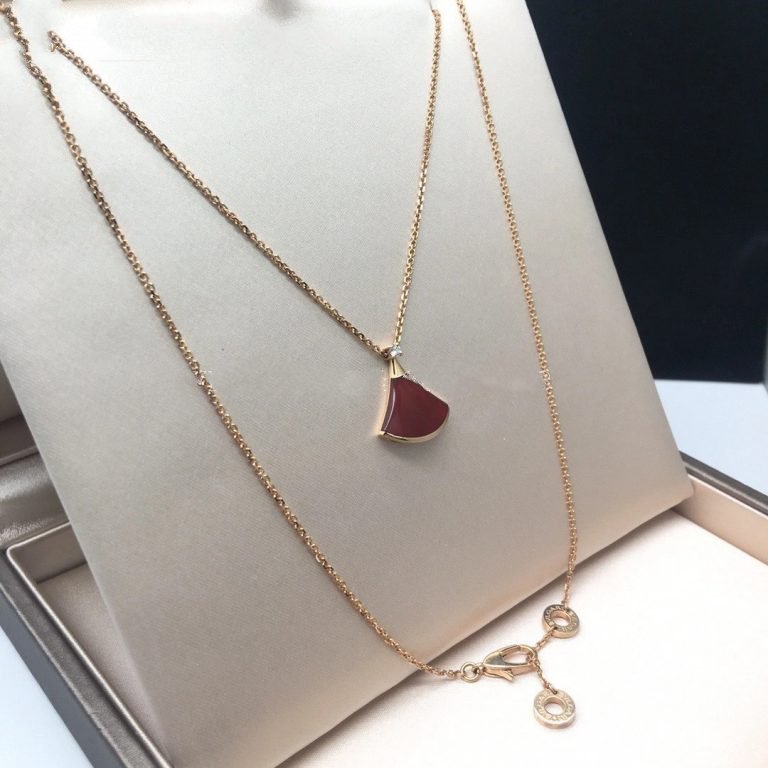 [OLIVIA]DREAM NECKLACE CARNELIAN 1 DIAMOND