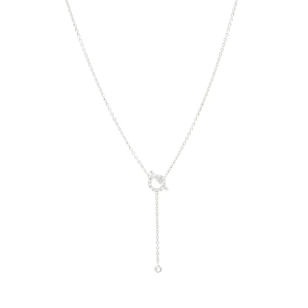 [Olivia Jewelry]FINESSE SILVER DIAMOND NECKLACE