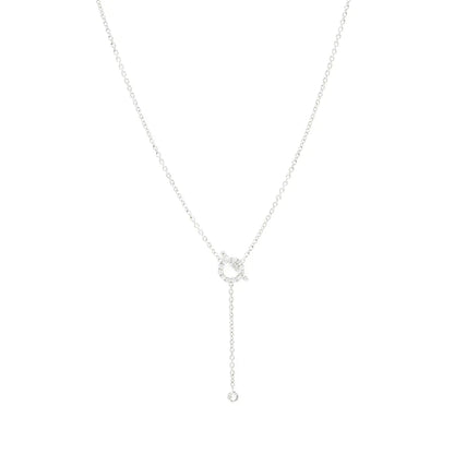 [Olivia Jewelry]FINESSE SILVER DIAMOND NECKLACE