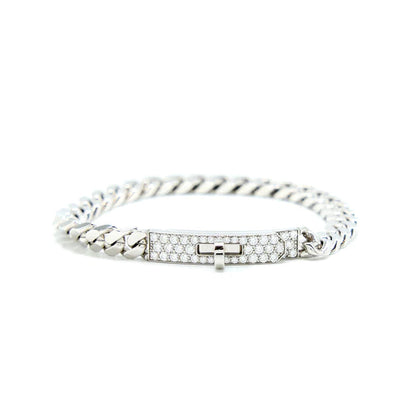 [Olivia Jewelry]KELLY CHAIN SILVER DIAMOND BRACELET