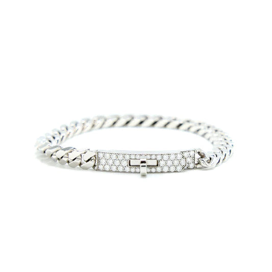 [Olivia Jewelry]KELLY CHAIN SILVER DIAMOND BRACELET