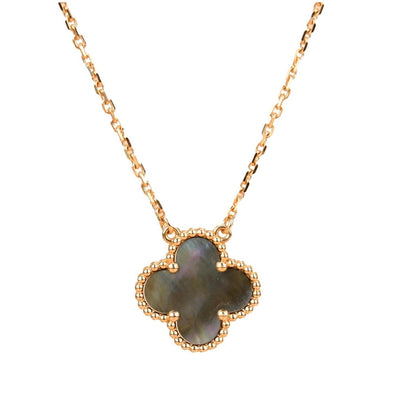 [Olivia Jewelry]CLOVER 15MM  GRAY MOTHER OF PEARL NECKLACE