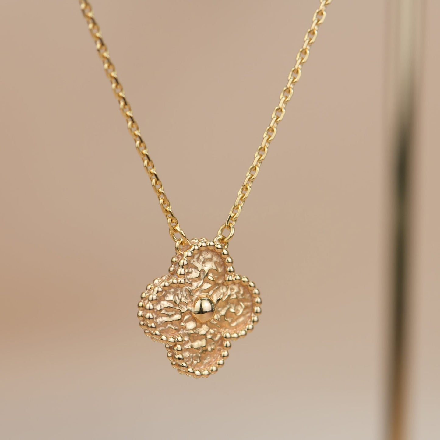 [Olivia Jewelry]CLOVER 15MM  BRONZING NECKLACE