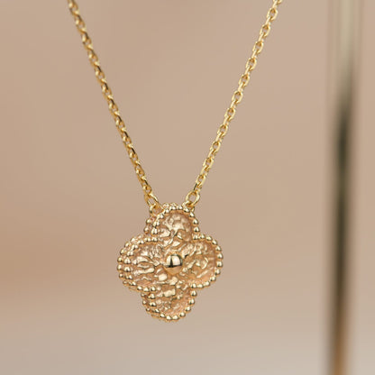 [Olivia Jewelry]CLOVER 15MM  BRONZING NECKLACE