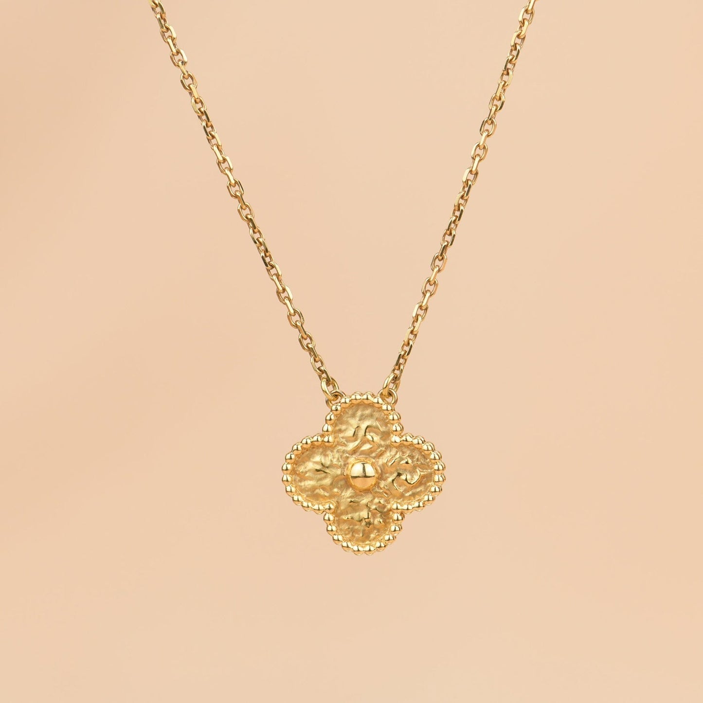 [Olivia Jewelry]CLOVER 15MM  BRONZING NECKLACE
