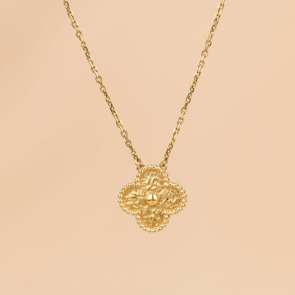 [Olivia Jewelry]CLOVER 15MM  BRONZING NECKLACE