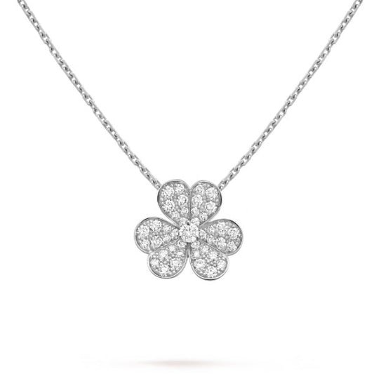[Olivia Jewelry]CLOVER DIAMOND NECKLACE SILVER