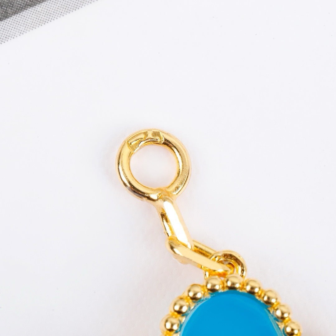 [Olivia JW]CLOVER 5 MOTIFS TURQUOISE BRACELET